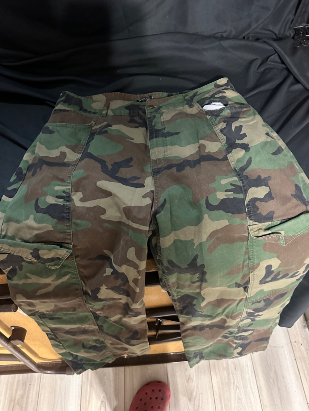 Camo Cargo Pants - Green Brown Black-nasty gal collection-size 16-#582